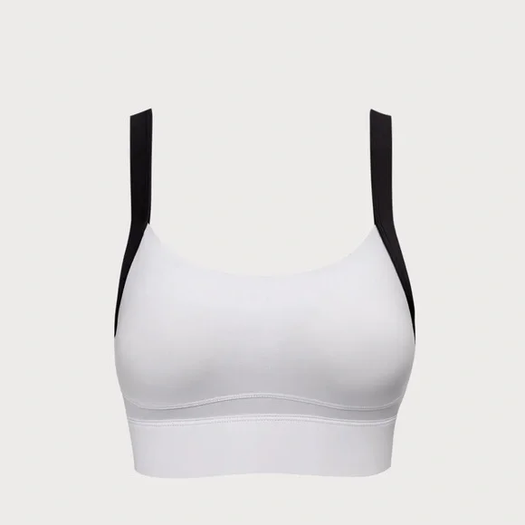Berlook Activewear White Contrast Strap Sports Bra - High Support - Picture 7 of 8